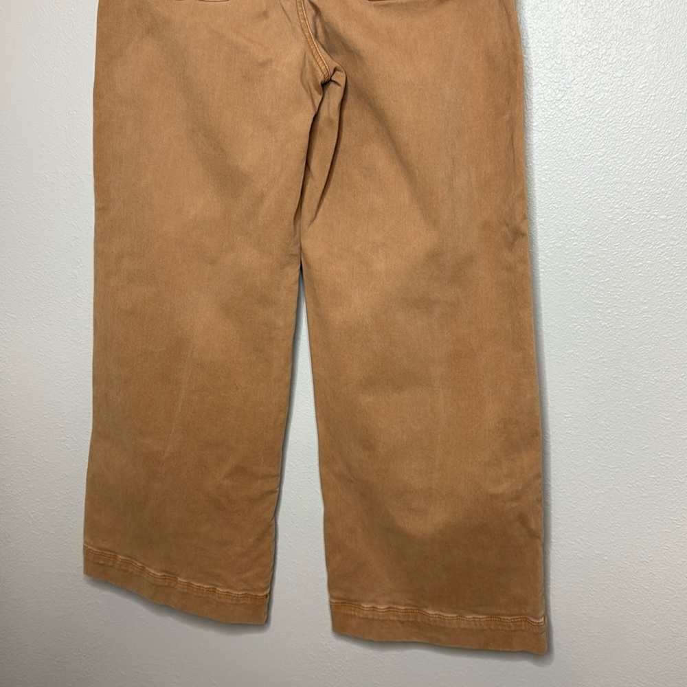 PAIGE Anessa Wide Leg Cropped Jeans Size 28 Tan - Picture 8 of 16
